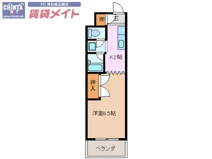 メゾン伊吹(1K/3階)の間取り写真