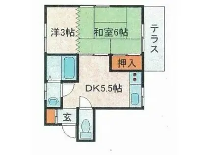 サンハイム駒込(2K/1階)の間取り写真