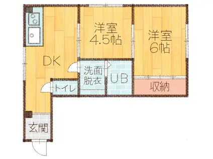 L COLLECTION 関屋田町(2DK/3階)の間取り写真