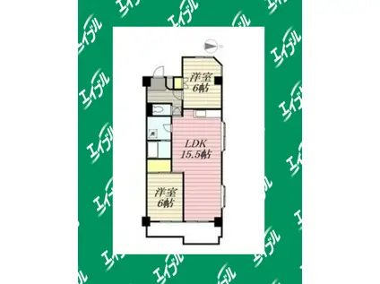 プレアール名古屋供米田(2LDK/4階)の間取り写真