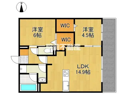 グランドメゾンHEIWAII(2LDK/3階)の間取り写真