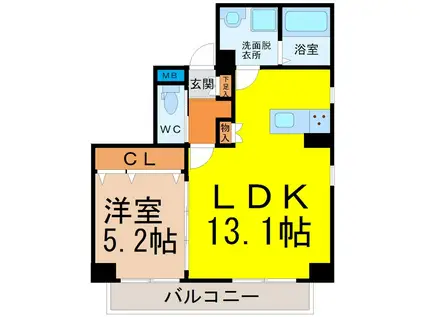 マイステージ大久手(1LDK/5階)の間取り写真