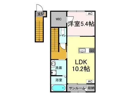 M I R T H F U L(1SLDK/2階)の間取り写真