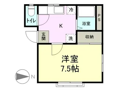 フレグランス アムール(1K/2階)の間取り写真