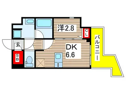 GRAN PASEO亀有(1DK/2階)の間取り写真