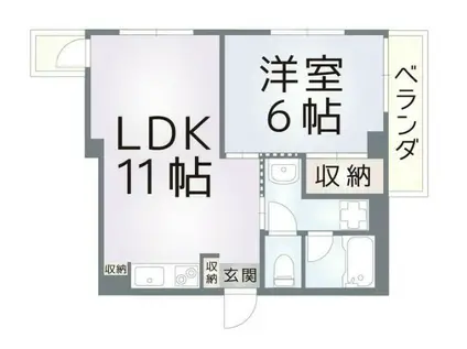 リッシェル生田(1LDK/3階)の間取り写真