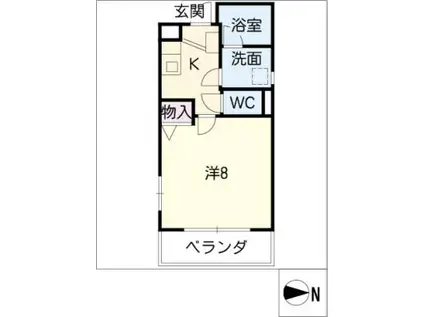 コンフォート城山(1K/2階)の間取り写真