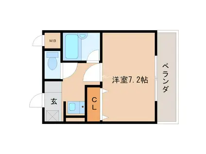 ハイツフルブルームⅡ(1K/3階)の間取り写真