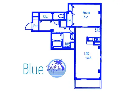 エルカーサ逗子(2LDK/2階)の間取り写真