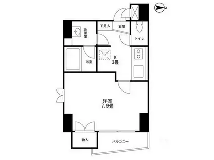 マイハイツ本郷(1K/2階)の間取り写真