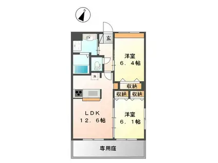 RK.レジデンスIII(2LDK/1階)の間取り写真