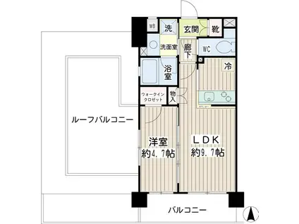 エクセル武蔵小杉(1LDK/7階)の間取り写真