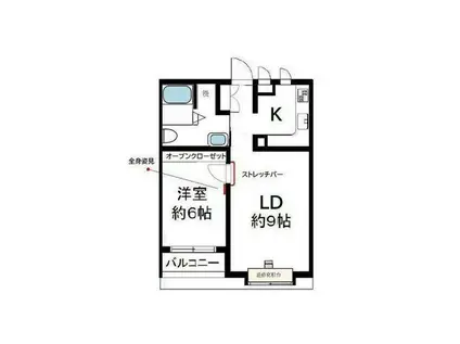 ユニハイム目黒(1LDK/2階)の間取り写真