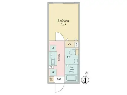 ライブフラット恵比寿(1K/1階)の間取り写真