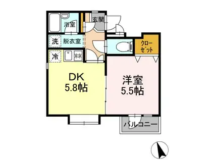 メゾンセノーテ(1DK/3階)の間取り写真