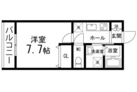 ペアレシア吉岡(1K/1階)の間取り写真