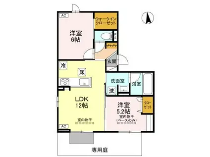 DR長坂台CORAZON(2LDK/1階)の間取り写真