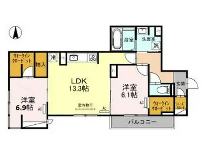WISTERIA西大路五条(2LDK/2階)の間取り写真