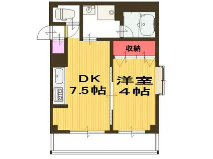 GRAND PLACE(1DK/2階)の間取り写真