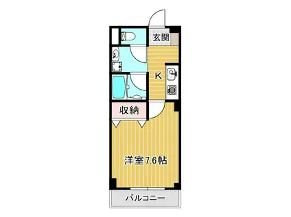 オリエンタルマンションII(1K/3階)の間取り写真