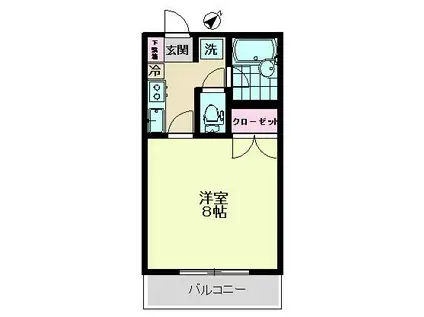 ベルコリーヌ(1K/3階)の間取り写真