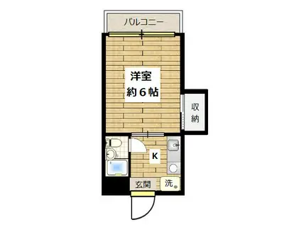 カーサB(1K/2階)の間取り写真