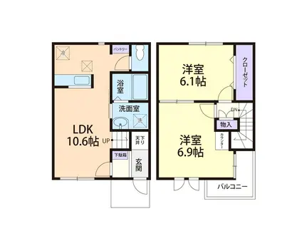 サンセール(2LDK/1階)の間取り写真