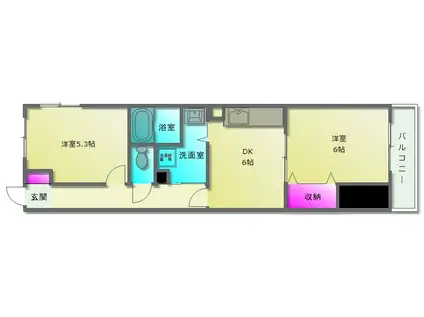 光南ガーデンハイツ(2DK/4階)の間取り写真