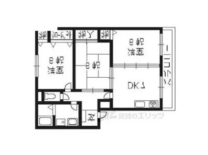 アーバンハウス鴨川(3DK/1階)の間取り写真