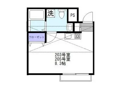 RECIPE阿佐谷(ワンルーム/2階)の間取り写真