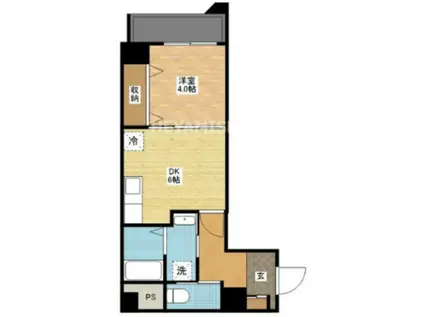 フューチャー若葉町(1DK/3階)の間取り写真