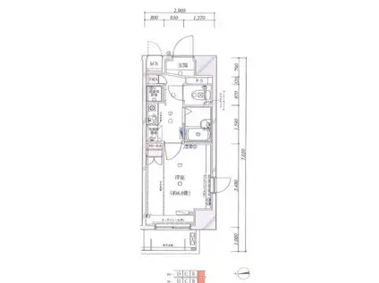 ヴェルト板橋イースト(1K/3階)の間取り写真