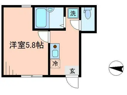 レジデンス下北沢(1K/1階)の間取り写真