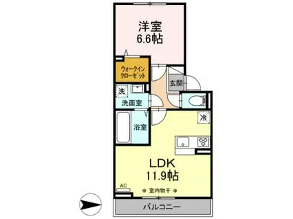 PRESTIGEA(1LDK/3階)の間取り写真