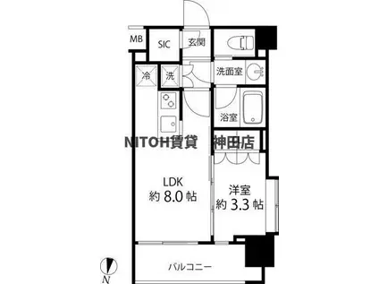 リリエンベルグ目白壱番館(1LDK/8階)の間取り写真