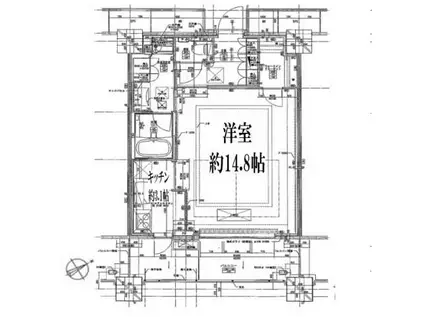 アウルタワー(1K/44階)の間取り写真