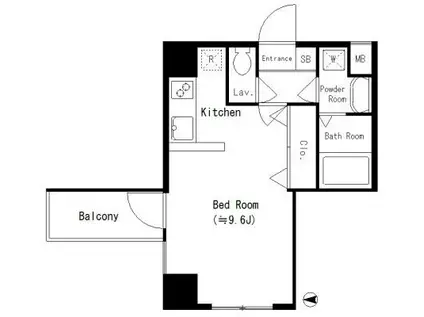 ルーエ五条堀川(ワンルーム/2階)の間取り写真