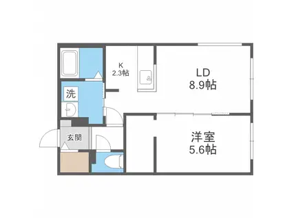 ラフィナート発寒中央 RA FINART HASSAMCHUO(1LDK/3階)の間取り写真