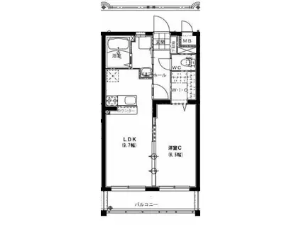 ユーミーこのはなI(1LDK/3階)の間取り写真