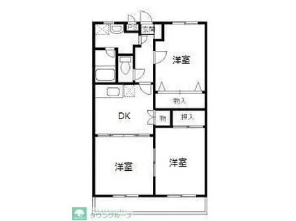 グランデール(3DK/1階)の間取り写真