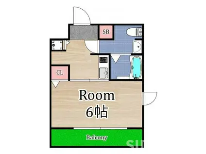 リーガル大阪城北(1K/7階)の間取り写真