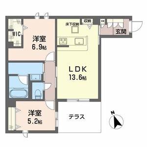 シャーメゾン 木の実(2LDK/1階)の間取り写真