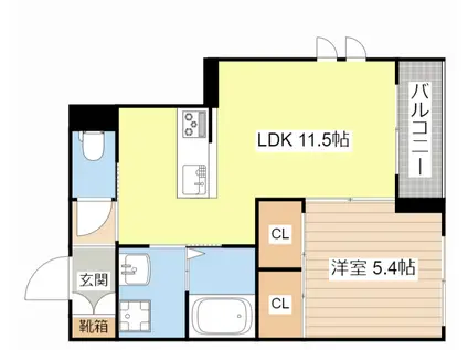 オリュゾン(1LDK/2階)の間取り写真