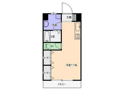 ピュアセントT1(ワンルーム/2階)の間取り写真