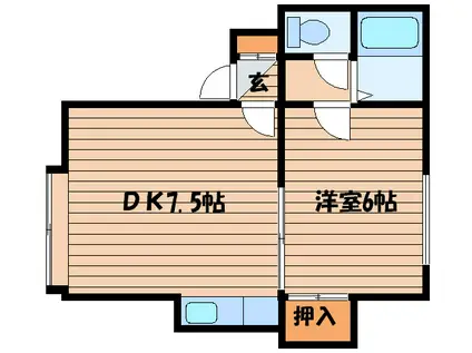 シェーンブルン北26条(1DK/3階)の間取り写真