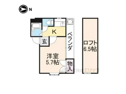 サン・レントコーポ(1K/4階)の間取り写真