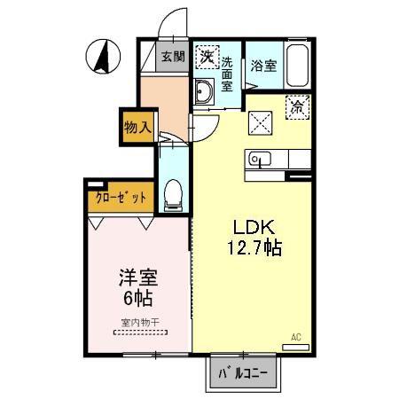 フェリーチェ(1LDK/1階)の間取り写真