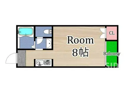 レーヴ千林(ワンルーム/2階)の間取り写真