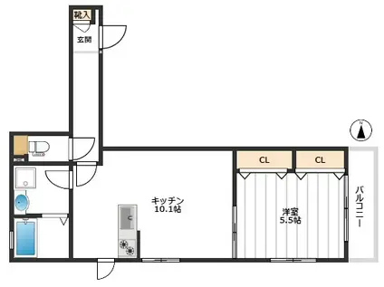DIVA-M(1LDK/2階)の間取り写真