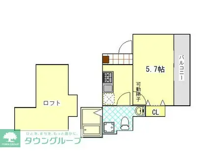 CASA BRUNO(1K/2階)の間取り写真